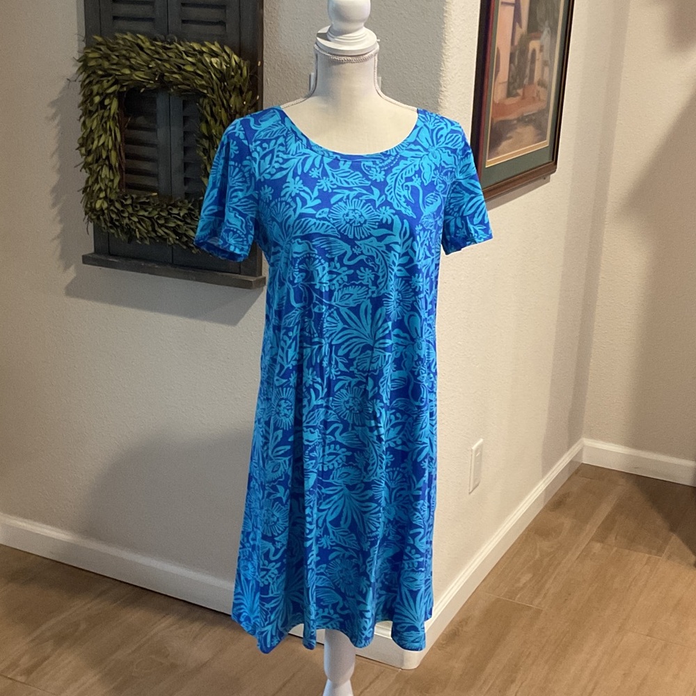 Lilly Pulitzer Vibrant Blue Floral Midi Dress